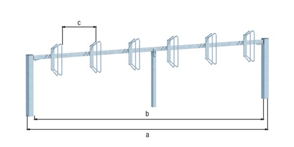 Produktbild Alberts Fahrradständer Hagen Grundelement zum Betonieren 6 Einstellplätze Halter 90 Grad bild 2