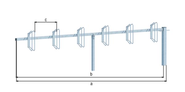 Produktbild Alberts Fahrradständer Hagen Anbauelement zum Betonieren 6 Einstellplätze Halter 90 Grad bild 2
