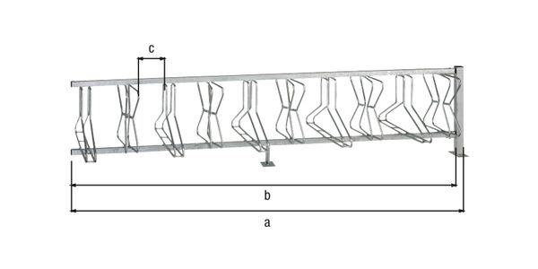 Produktbild Alberts Fahrradständer Bremen Anbauelement zum Schrauben 20 Einstellplätze bild 2