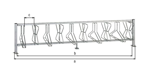 Produktbild Alberts Fahrradständer Bremen Grundelement zum Schrauben 20 Einstellplätze bild 2
