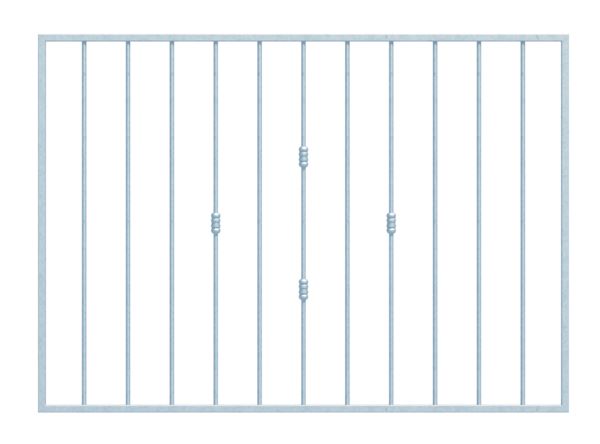 Produktbild Alberts Fenstergitter Basic II feuerverzinkt 1401-1900mm auf 400-800mm in Laibung