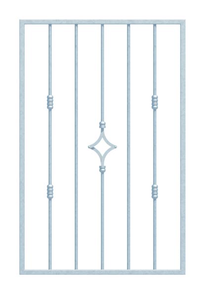 Produktbild Alberts Fenstergitter Hamburg feuerverzinkt 651-1025mm auf 601-1000mm Wandmontage
