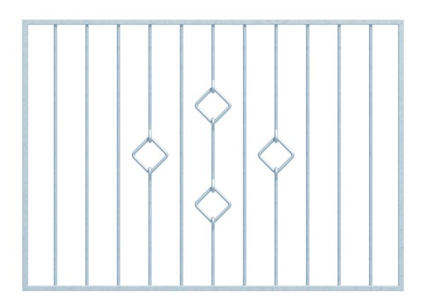 Produktbild Alberts Fenstergitter Köln feuerverzinkt 1276-1525mm auf 610-1000mm Wandmontage