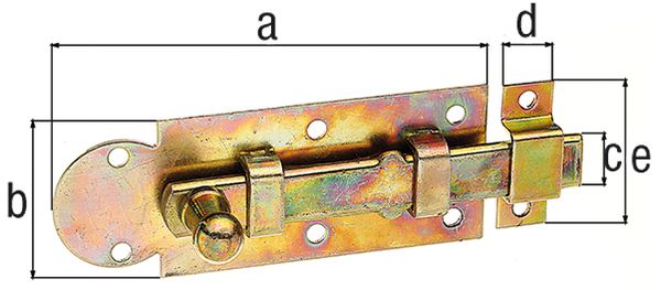 Produktbild Alberts Fensterriegel mit Knopf gerade mit Schlaufe Edelstahl Platte LxB 80x26mm