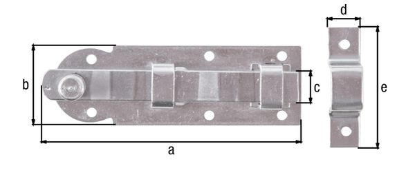 Produktbild Alberts Fensterriegel mit Knopf gerade mit Schlaufe Edelstahl Platte LxB 80x26mm bild 2