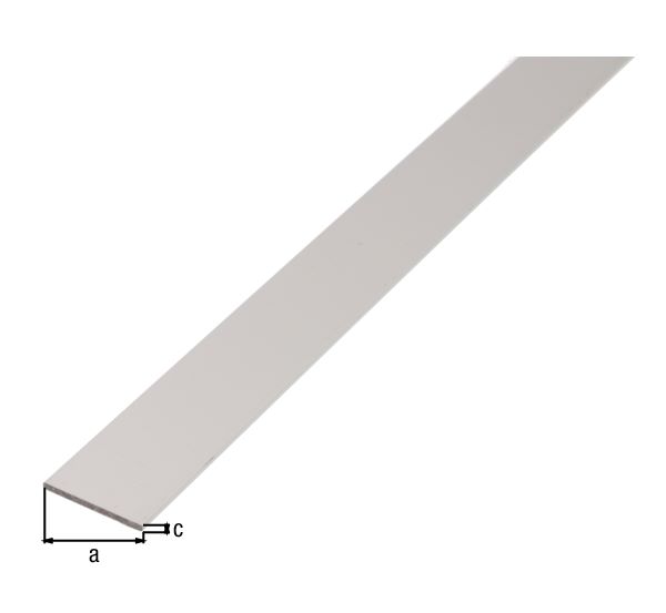 Produktbild Alberts Flachstange Alu silber eloxiert 2600 x 20 x 2 mm bild 2