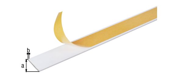 Produktbild Alberts Flachstange selbstklebend Alu weiß beschichtet 1000 x 20 x 2 mm bild 2