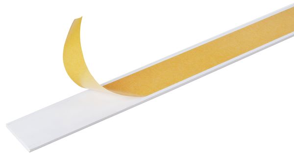 Produktbild Alberts Flachstange selbstklebend PVC weiß 2600 x 20 x 2 mm