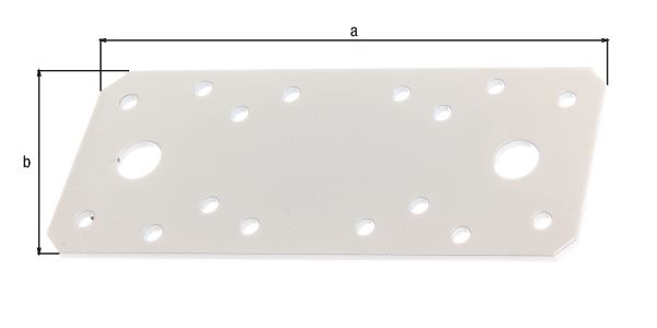 Produktbild Alberts Flachverbinder verzinkt weiß kunststoffbeschichtet 133x55 mm bild 2