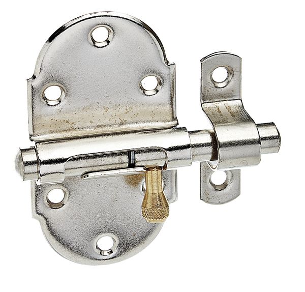 Produktbild Alberts Grendelriegel mit Messingknopf vernickelt poliert 45x85mm