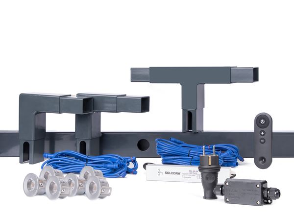 Produktbild Alberts Highlight Set anthrazit für Zaunlänge 6 meter mit 6 Leuchten