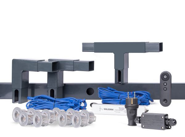 Produktbild Alberts Highlight Set anthrazit für Zaunlänge 10 meter mit 10 Leuchten