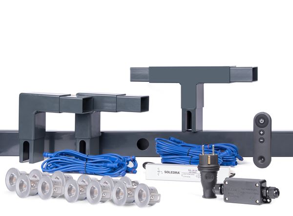 Produktbild Alberts Highlight Set anthrazit für Zaunlänge 12 meter mit 12 Leuchten