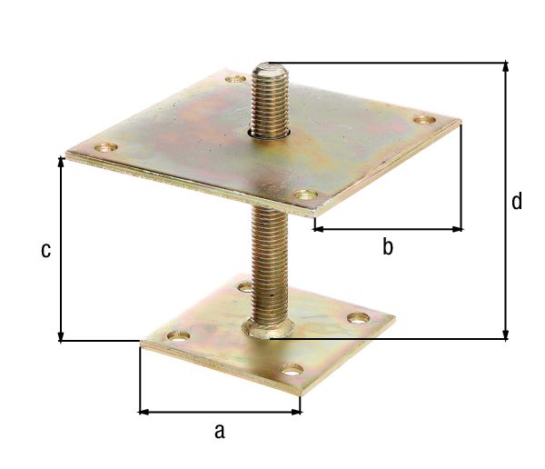 Produktbild Alberts I Pfostenträger höhenverstellbar 30 bis 150 mm zum Aufschrauben Platte 150x150mm bild 3