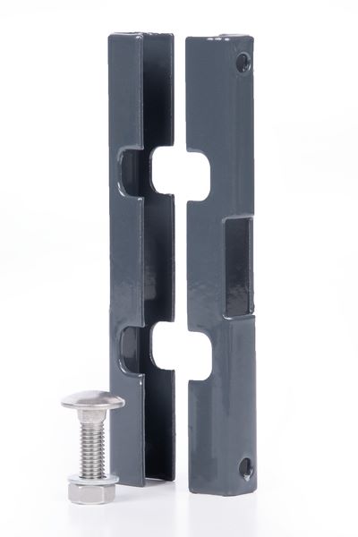 Produktbild Alberts Mattenverbinder anthrazit für Doppelstab Gittermatten mit Schrauben M8x30mm