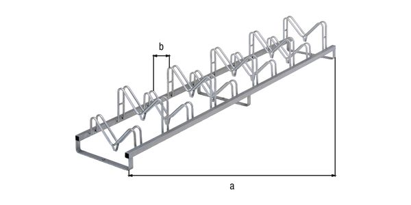 Produktbild Alberts Mehrfach Fahrradständer Kiel freistehend 3000mm lang 10 Einstellplätze bild 2