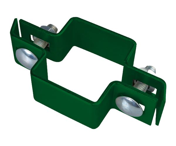 Produktbild Alberts Mittelschelle für Vierkantpfosten verzinkt RAL 6005 grün für Pfosten 40x40 mm