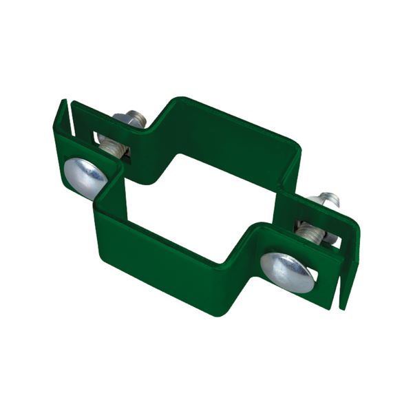 Produktbild Alberts Mittelschelle für Vierkantpfosten verzinkt RAL 6005 grün für Pfosten 40x40 mm bild 2