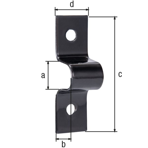 Produktbild Alberts Schlaufe Stahl schwarz kunststoffbeschichtet gesamt LxB 54x16 mm bild 3