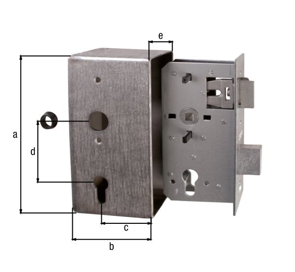 Produktbild Alberts Schlosskasten mit verzinktem Schloss Dornmaß 55mm Tiefe 40mm bild 2