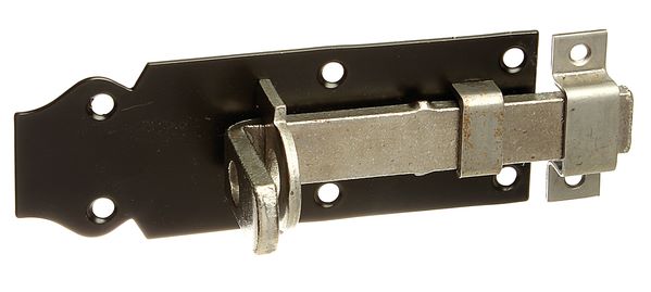 Produktbild Alberts Schlossriegel mit flachem Griff blau verzinkt Platte schwarz 120x44mm