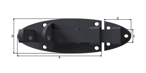 Produktbild Alberts Schlossriegel Ovado verzinkt graphitgrau beschichtet 90x44mm bild 2