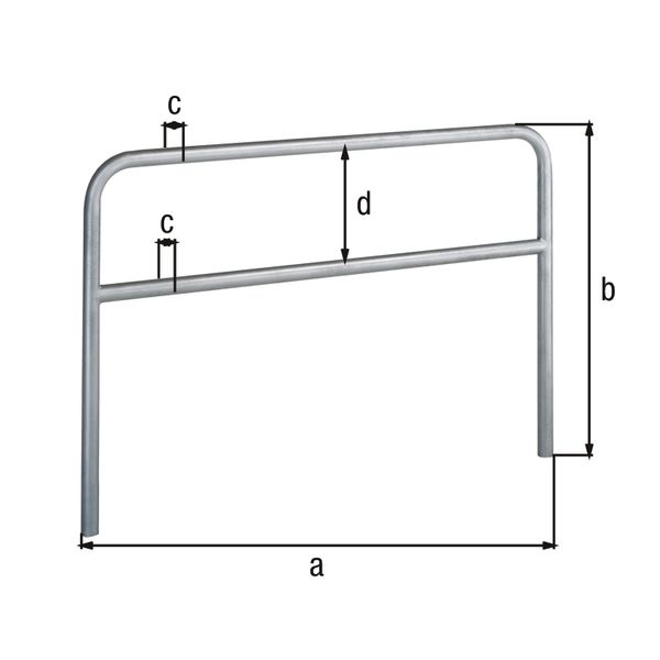 Produktbild Alberts Schutzbügel Ratio zum Einbetonieren mit Querrohr 3000x1000mm Rahmen 48mm bild 2