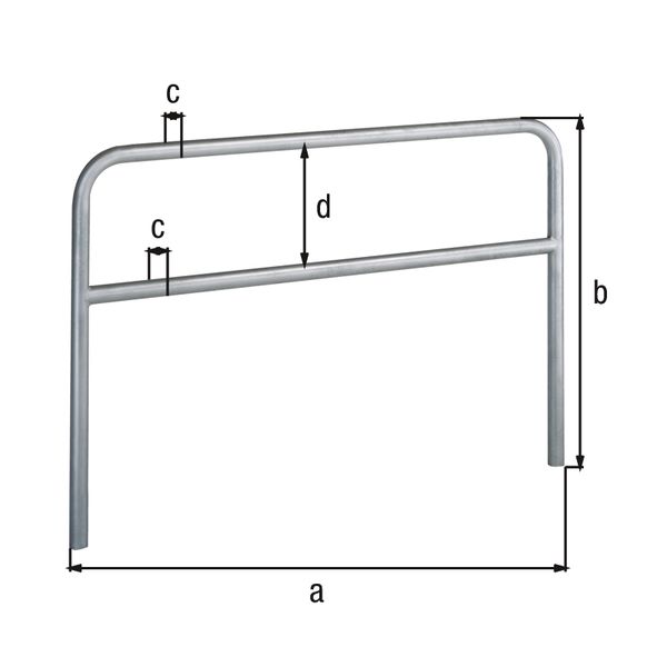 Produktbild Alberts Schutzbügel Ratio zum Einbetonieren mit Querrohr 1500x1500mm Rahmen 48mm bild 2