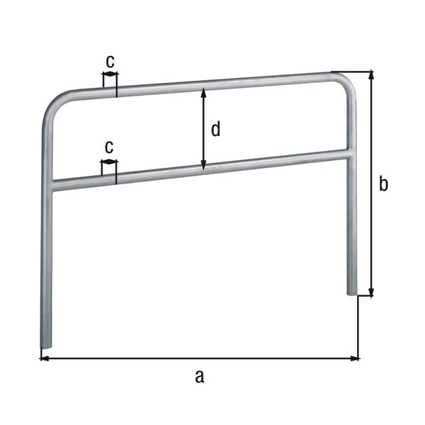 Produktbild Alberts Schutzbügel Ratio zum Einbetonieren mit Querrohr 2500x1500mm Rahmen 48mm bild 2