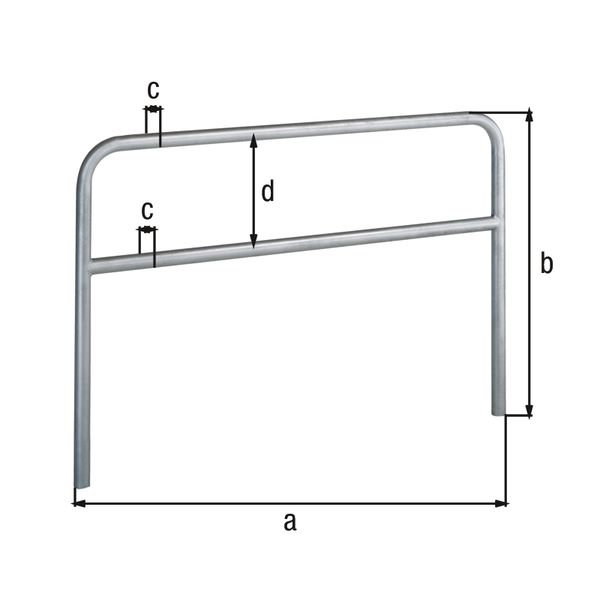 Produktbild Alberts Schutzbügel Ratio zum Einbetonieren mit Querrohr 2000x1000mm Rahmen 60mm bild 2