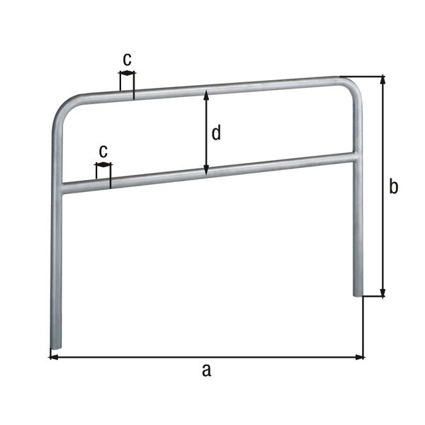 Produktbild Alberts Schutzbügel Ratio zum Einbetonieren mit Querrohr 3000x1000mm Rahmen 60mm bild 2