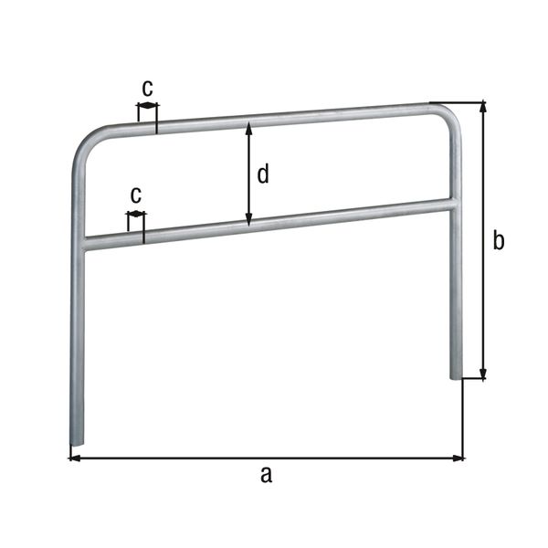 Produktbild Alberts Schutzbügel Ratio zum Einbetonieren mit Querrohr 1500x800mm Rahmen 60mm bild 2