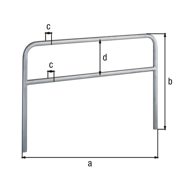 Produktbild Alberts Schutzbügel Ratio zum Einbetonieren mit Querrohr 3000x800mm Rahmen 60mm bild 2
