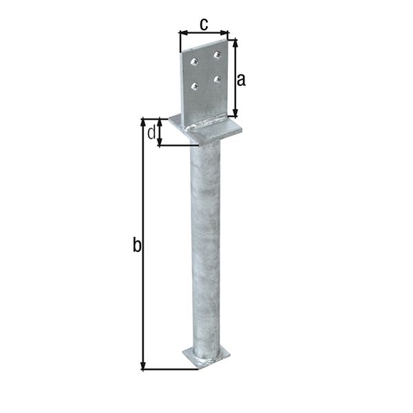 Produktbild Alberts T Pfostenträger mit Steg zum Einbetonieren Betonanker 500 mm bild 2