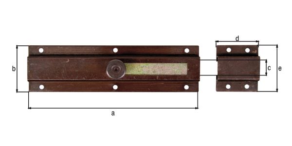 Produktbild Alberts Türriegel mit Knopfgriff brüniert 200x57mm Schieberbreite 25mm bild 2
