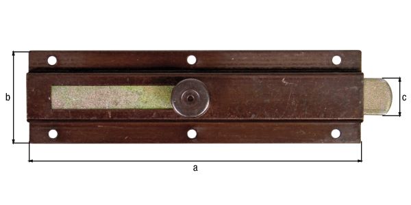 Produktbild Alberts Türriegel mit Knopfgriff brüniert 150x40mm Schieberbreite 16mm bild 2
