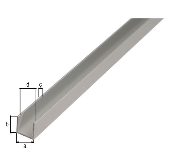 Produktbild Alberts U Profil Alu silber eloxiert 2000 x 20 x 8 x 1 mm bild 2