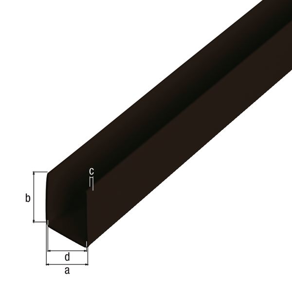 Produktbild Alberts U Profil PVC schwarz 2600 x 21 x 10 x 1 mm bild 2