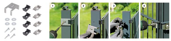 Produktbild Alberts Umbau Set Eckbert von Zaunpfosten zu Eckpfosten Kunststoff schwarz