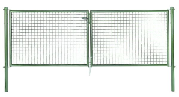 Produktbild Alberts Wellengitter Doppeltor verzinkt grün lichte Breite 2928 mm Höhe 1000 mm