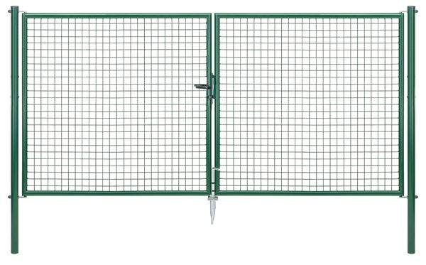 Produktbild Alberts Wellengitter Doppeltor verzinkt grün lichte Breite 2928 mm Höhe 1500 mm