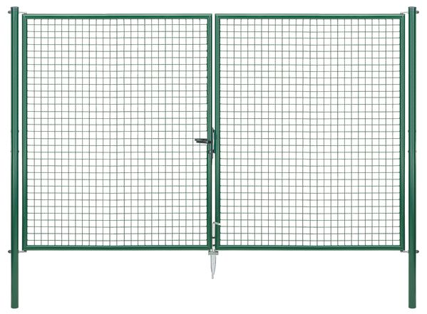 Produktbild Alberts Wellengitter Doppeltor verzinkt grün lichte Breite 2968 mm Höhe 2000 mm
