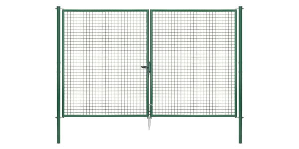 Produktbild Alberts Wellengitter Doppeltor verzinkt grün lichte Breite 2968 mm Höhe 2000 mm bild 2