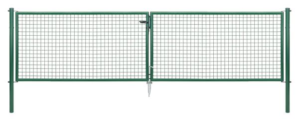 Produktbild Alberts Wellengitter Doppeltor verzinkt grün lichte Breite 3928 mm Höhe 1000 mm