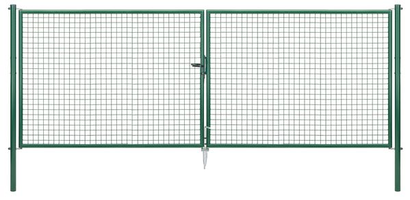 Produktbild Alberts Wellengitter Doppeltor verzinkt grün lichte Breite 3928 mm Höhe 1500 mm