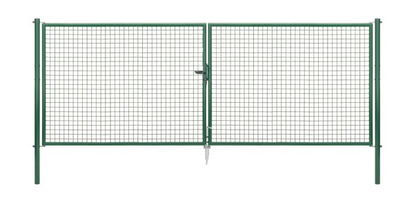 Produktbild Alberts Wellengitter Doppeltor verzinkt grün lichte Breite 3928 mm Höhe 1500 mm bild 2