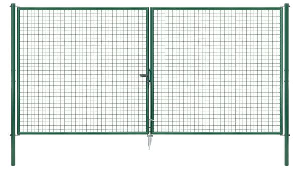 Produktbild Alberts Wellengitter Doppeltor zinkph grün lichte Breite 3968 mm Höhe 2000 mm