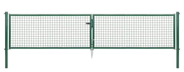 Produktbild Alberts Wellengitter Doppeltor zinkph grün lichte Breite 3928 mm Höhe 750 mm