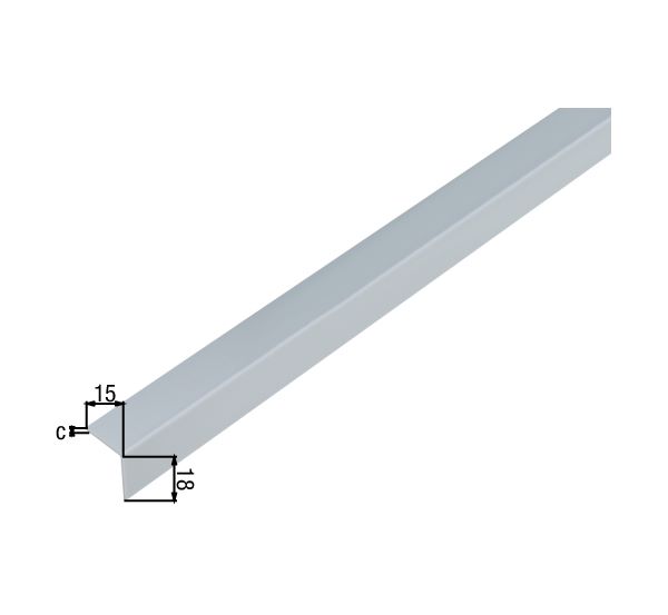 Produktbild Alberts Winkelprofil PVC gleichschenklig alugrau 2600 x 20 x 20 x 1 mm bild 2