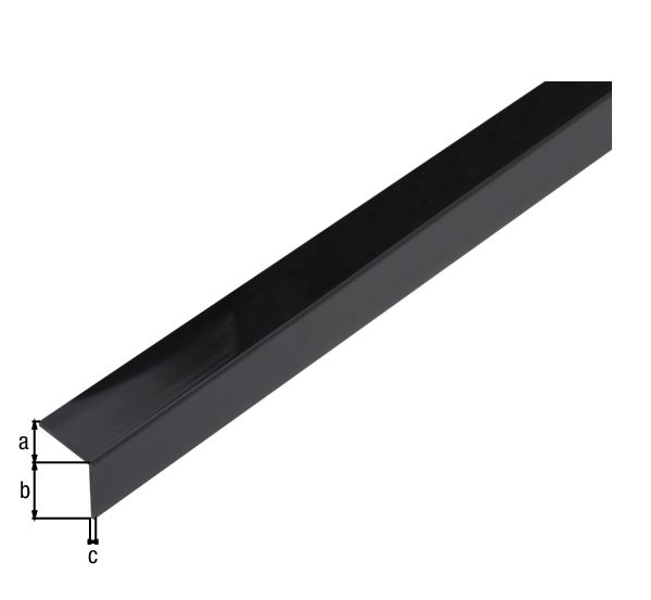 Produktbild Alberts Winkelprofil selbstklebend PVC schwarz glänzend 2600 x 20 x 20 x 1,5 mm bild 2